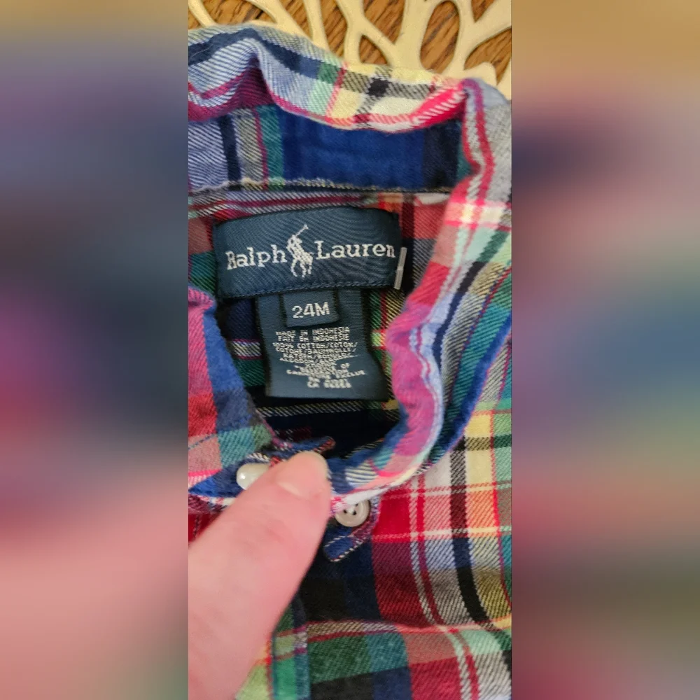 Ralph Lauren Plaid Longsleeve Button Up Size 24 Months